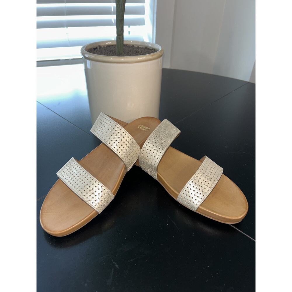 Brand New in Box Johnston & Murphy Jodi Perfed Gold Metallic Slide – Size 8.5 - Picture 6 of 8